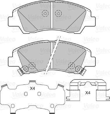 Valeo 601409 - Тормозные колодки, дисковые, комплект unicars.by