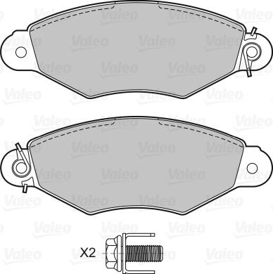 Valeo 601433 - Тормозные колодки, дисковые, комплект unicars.by