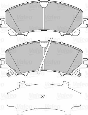 Valeo 601420 - Тормозные колодки, дисковые, комплект unicars.by