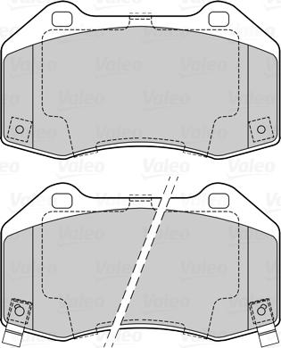 Valeo 601597 - Тормозные колодки, дисковые, комплект unicars.by