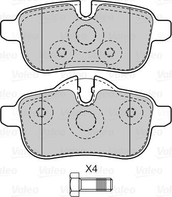 Valeo 601534 - Тормозные колодки, дисковые, комплект unicars.by