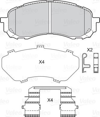 Valeo 601575 - Тормозные колодки, дисковые, комплект unicars.by