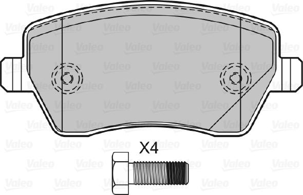 Valeo 601641 - Тормозные колодки, дисковые, комплект unicars.by