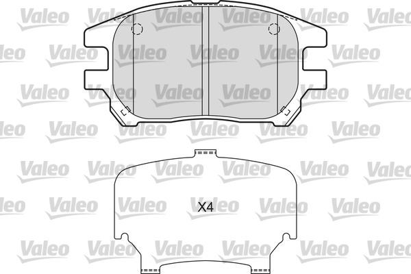 Valeo 601664 - Тормозные колодки, дисковые, комплект unicars.by