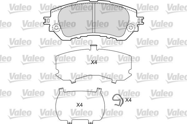 Valeo 601668 - Тормозные колодки, дисковые, комплект unicars.by