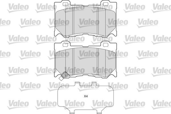 Valeo 601663 - Тормозные колодки, дисковые, комплект unicars.by