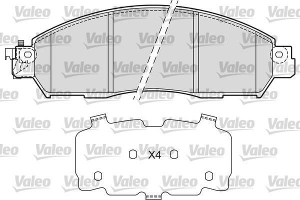 Valeo 601680 - Тормозные колодки, дисковые, комплект unicars.by