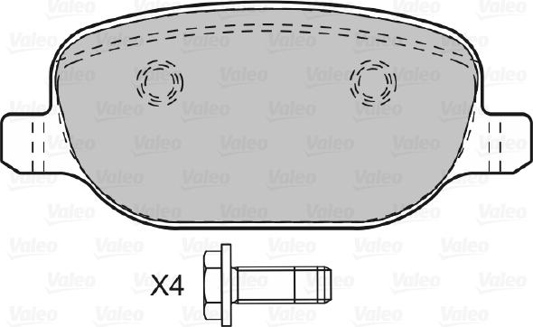 Valeo 601029 - Тормозные колодки, дисковые, комплект unicars.by