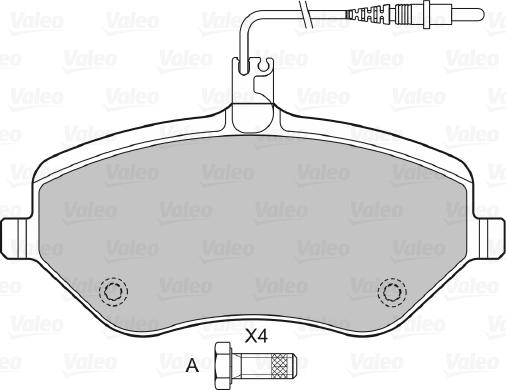 Valeo 601072 - Тормозные колодки, дисковые, комплект unicars.by