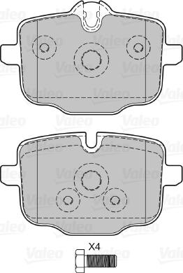 Valeo 601145 - Тормозные колодки, дисковые, комплект unicars.by