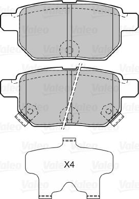 Valeo 601132 - Тормозные колодки, дисковые, комплект unicars.by