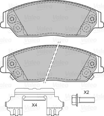 Valeo 601333 - Тормозные колодки, дисковые, комплект unicars.by