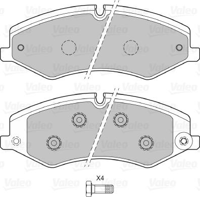 Valeo 601324 - Тормозные колодки, дисковые, комплект unicars.by