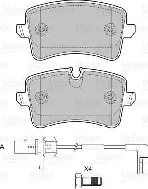 Valeo 601325 - Тормозные колодки, дисковые, комплект unicars.by