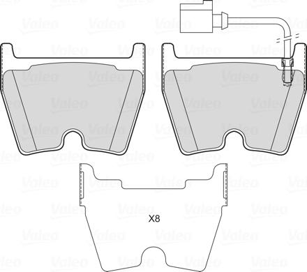 Valeo 601757 - Тормозные колодки, дисковые, комплект unicars.by