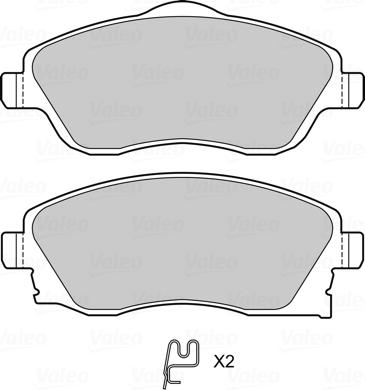 Valeo 601704 - Тормозные колодки, дисковые, комплект unicars.by