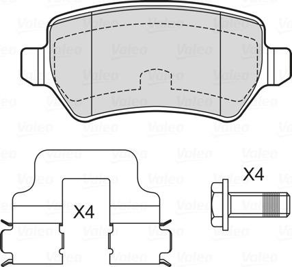 Valeo 601701 - Тормозные колодки, дисковые, комплект unicars.by