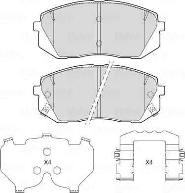 Valeo 601720 - Тормозные колодки, дисковые, комплект unicars.by