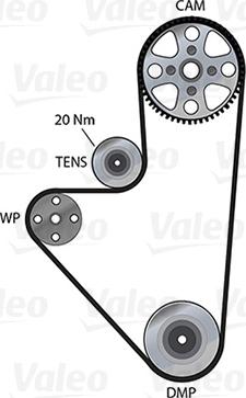 Valeo 614534 - Водяной насос + комплект зубчатого ремня ГРМ unicars.by