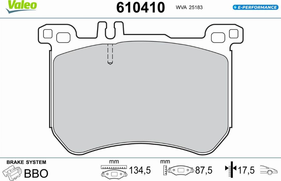 Valeo 610410 - Тормозные колодки, дисковые, комплект unicars.by