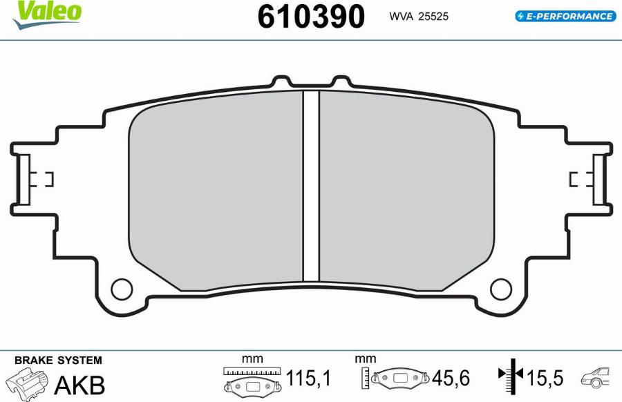 Valeo 610390 - Тормозные колодки, дисковые, комплект unicars.by