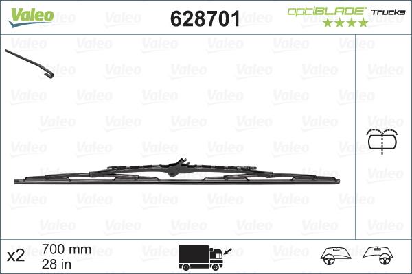 Valeo 628701 - Щетка стеклоочистителя unicars.by