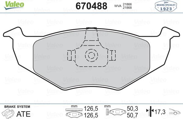 Valeo 670488 - Тормозные колодки, дисковые, комплект unicars.by