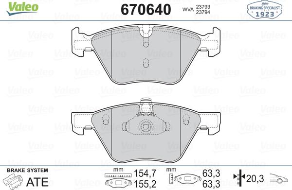 Valeo 670640 - Тормозные колодки, дисковые, комплект unicars.by