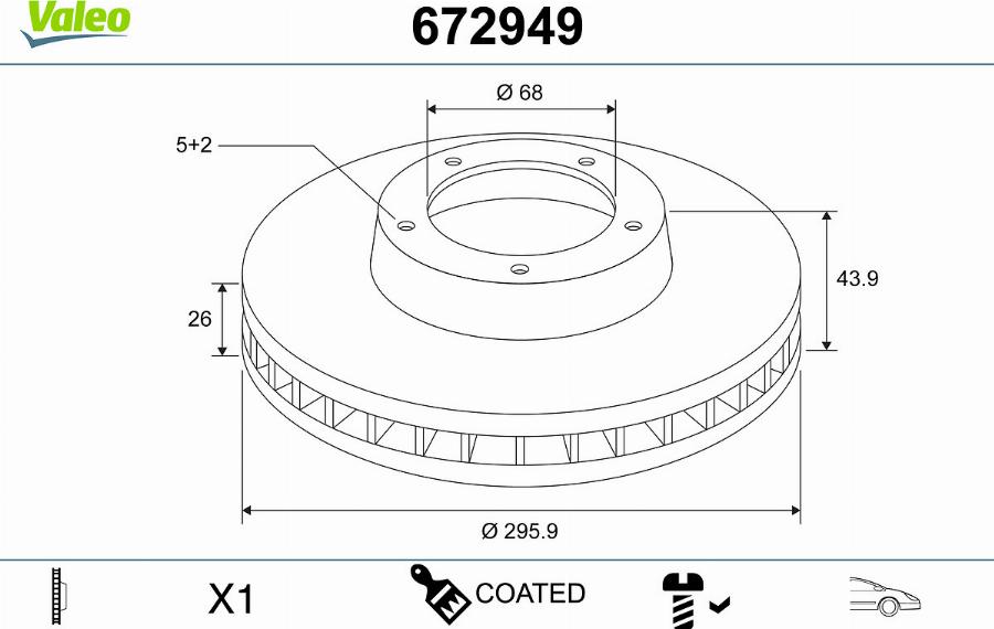 Valeo 672949 - Тормозной диск unicars.by