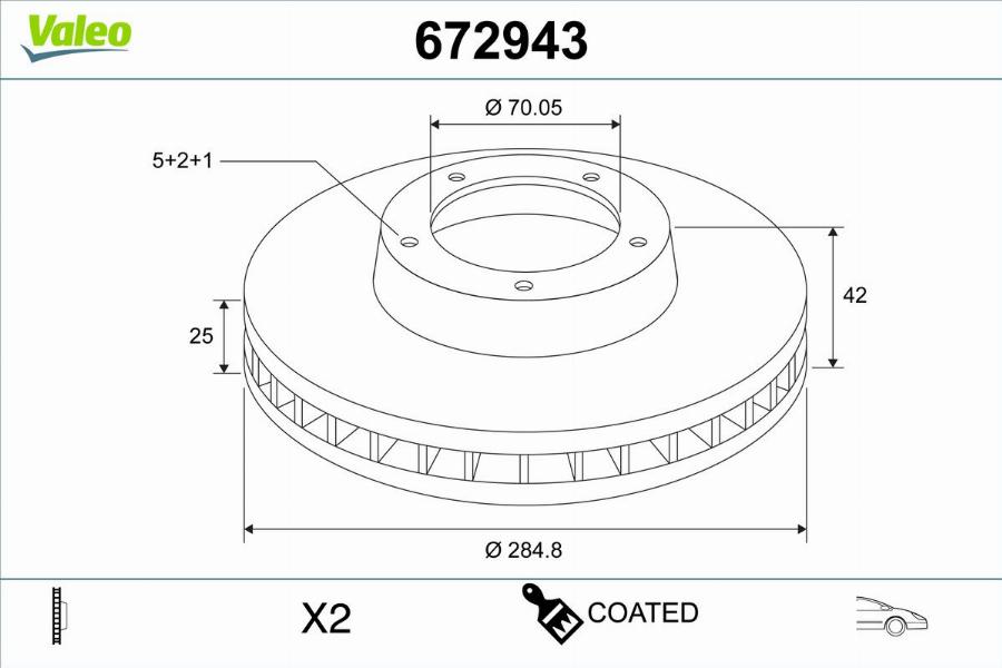 Valeo 672943 - Тормозной диск unicars.by