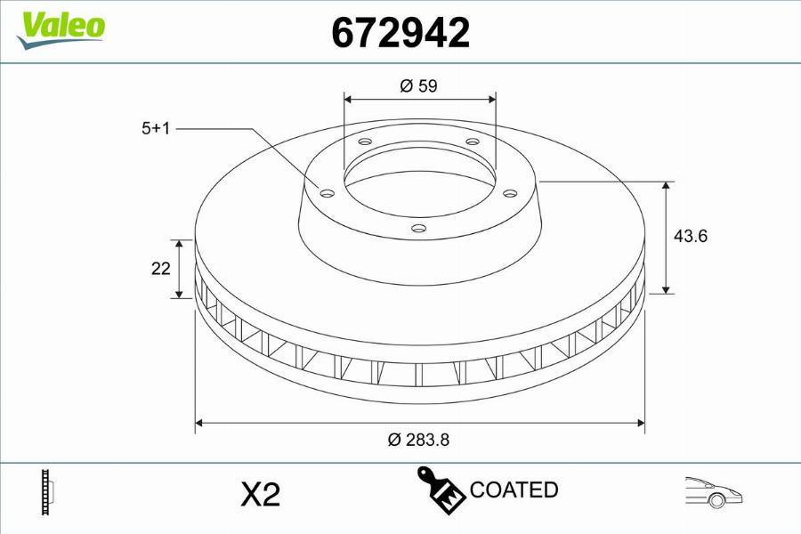 Valeo 672942 - Тормозной диск unicars.by