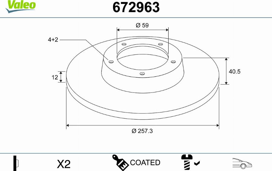 Valeo 672963 - Тормозной диск unicars.by