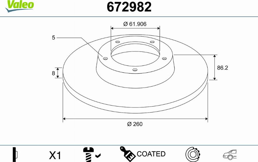 Valeo 672982 - Тормозной диск unicars.by