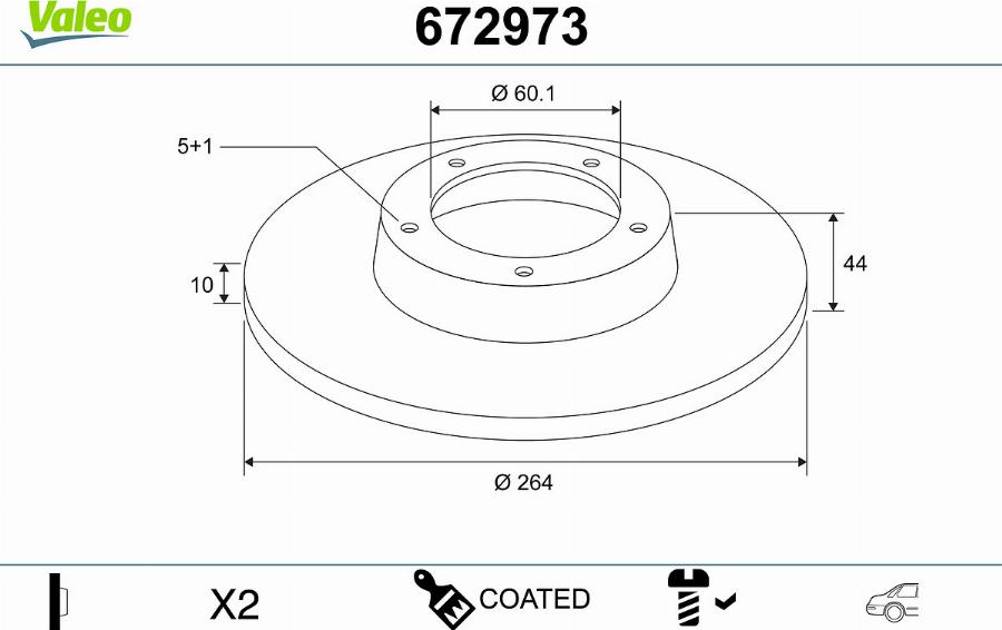 Valeo 672973 - Тормозной диск unicars.by