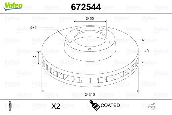 Valeo 672544 - Тормозной диск unicars.by