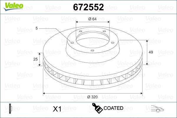 Valeo 672552 - Тормозной диск unicars.by