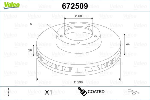 Valeo 672509 - Тормозной диск unicars.by