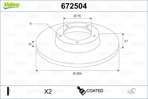 Valeo 672504 - Тормозной диск unicars.by