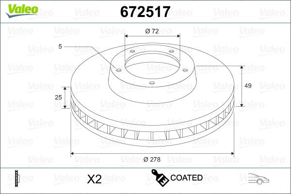 Valeo 672517 - Тормозной диск unicars.by