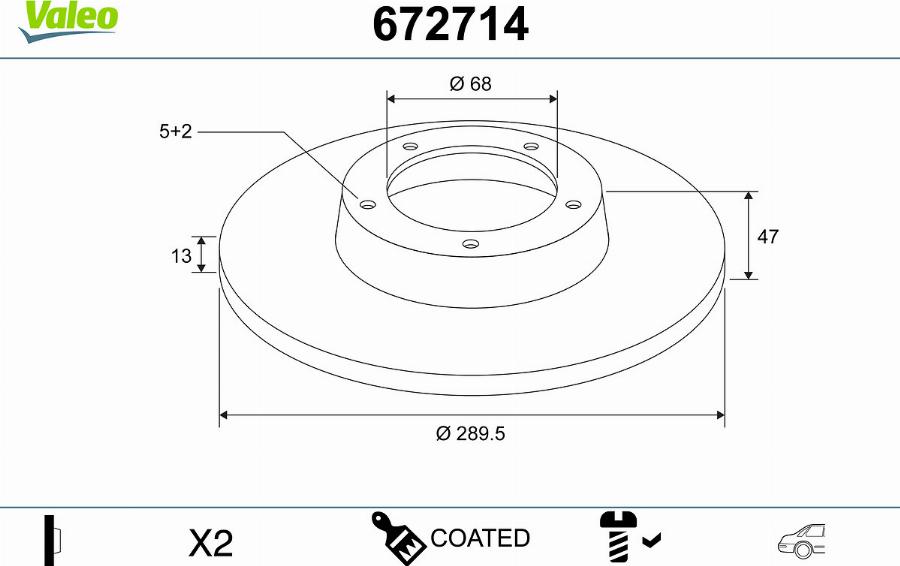 Valeo 672714 - Тормозной диск unicars.by