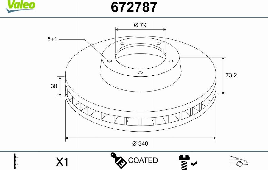 Valeo 672787 - Тормозной диск unicars.by