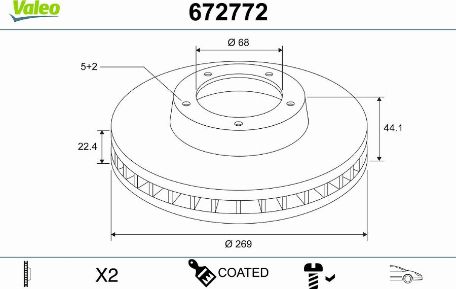 Valeo 672772 - Тормозной диск unicars.by