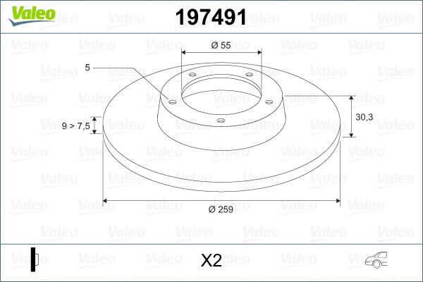 Valeo 197491 - Тормозной диск unicars.by