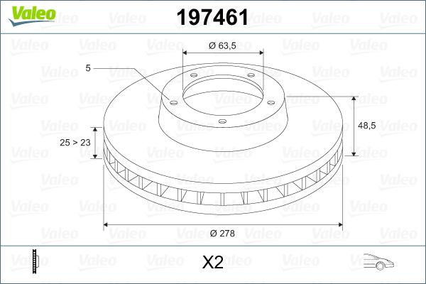 Valeo 197461 - Тормозной диск unicars.by