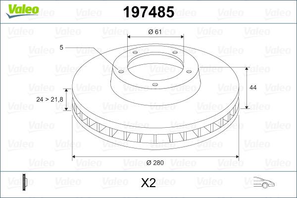 Valeo 197485 - Тормозной диск unicars.by