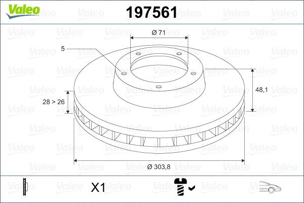 Valeo 197561 - Тормозной диск unicars.by