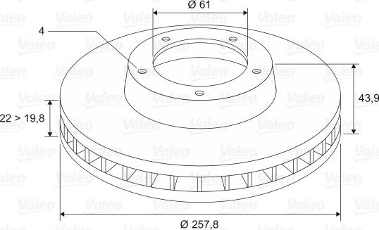 Valeo 197508 - Тормозной диск unicars.by