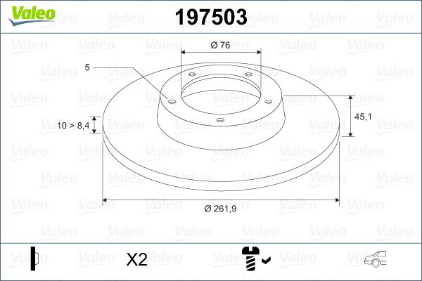 Valeo 197503 - Тормозной диск unicars.by