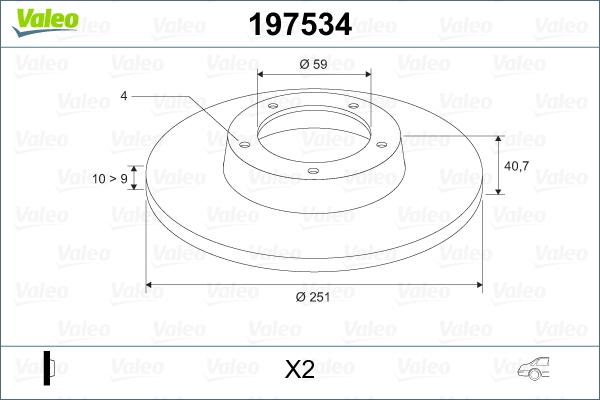 Valeo 197534 - Тормозной диск unicars.by