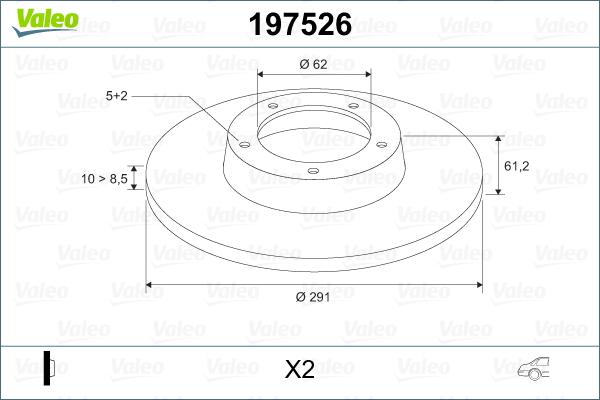 Valeo 197526 - Тормозной диск unicars.by